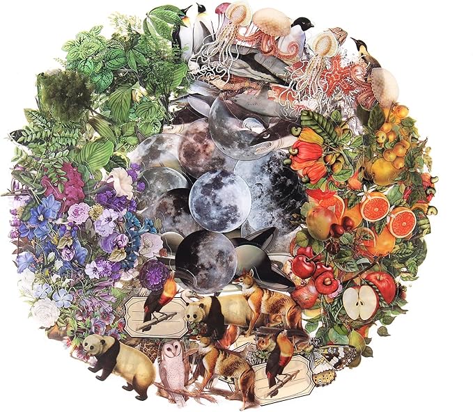 Nature Themed Transparent Pre-Cut Stickers for Scrapbooking, Pack of 240, Flora and Fauna Vintage Aesthetic Decorative Decals for Journaling Photo Album Collage Card Making Crafts
