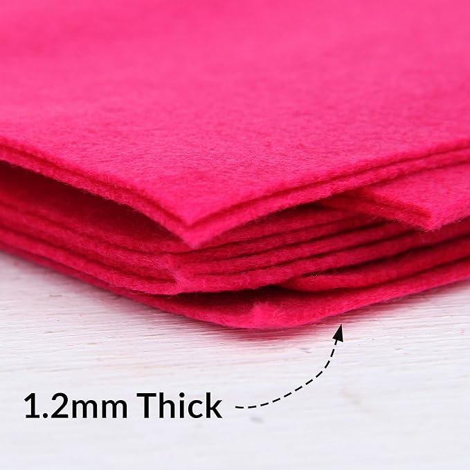 Threadart Premium Felt Roll - 12" x 10yd - Magenta | Soft Wool-Like Feel | 1.2mm Thick Fabric for DIY Crafts, Sewing, Crafting Projects | Compatible with Cricut Maker