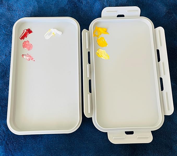 No More Dried Paint! HueHaven Stay-Wet Palette with Airtight, Anti-Leak Lid, for Acrylic, Oil, Gouache & Watercolor – Keeps Paints Fresh for Days! Perfect for Studio and Plein Air Painting