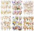 90PCS Floral PET Stickers, Botanical Flower Scrapbook Stickers for Journaling, DIY Crafts and Planner Decoration, Transparent Waterproof Junk Journal Supplies