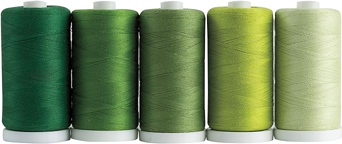 Connecting Threads 100% Cotton Thread Sets - 1200 Yard Spools (Set of 5 -Forest Grove)