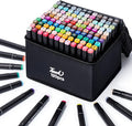 120 Colors Alcohol Markers - Dual Tip Permanent Art Markers Set for Coloring Drawing Painting, Fine and Chisel Tip Alcohol Based Pens with Organizing Case for Adult Artists
