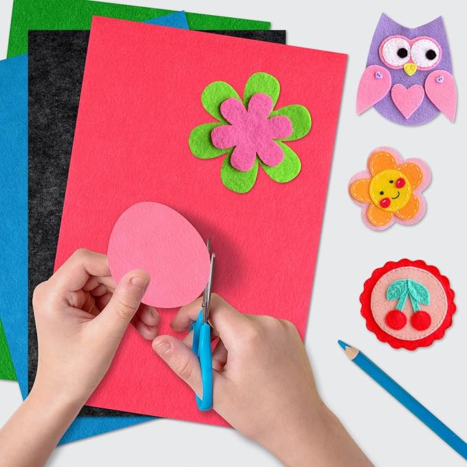 40 Pcs Soft Felt Fabric Sheet 8" x 12" Assorted Color Felt Fabric Sheets for Crafts DIY Handcraft Sewing Squares Patchwork Nonwoven