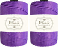 Maxee Premium Polyester Macrame Cord 3 mm × 218 yd (2 Pack),3mm 100% Polypropylene Macrame Cord,Ideal for Crochet, Wall Hangers, Bags, Rugs & DIY Crafts(Deep Purple)