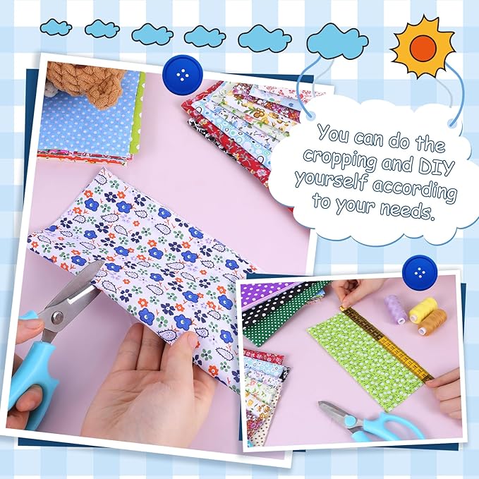 100 Pcs 8 x 8 Inch Cotton Fabric Squares No Repeat Floral Patchwork Fabric Pre Cut Quilting Fabrics Bundles Flower Sewing Fabrics Multi Color Floral Square Patchwork for DIY Craft Sewing Cloths