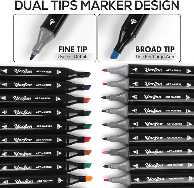 80 Colors Alcohol Markers, Dual Tips Drawing Markers, Set For Adults Coloring Sketch Illustration, Chisel & Fine