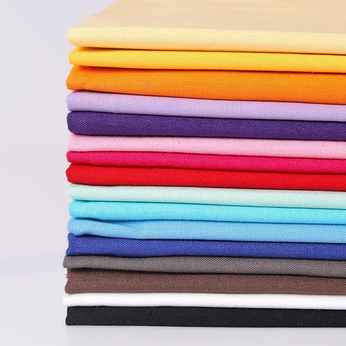 18 * 21inch Cotton Fabric, Premium Fabric Pure Quilting Fat Quarter Bundles Patchwork for Sewing DIY Craft (Colorful-16, 16PCS)