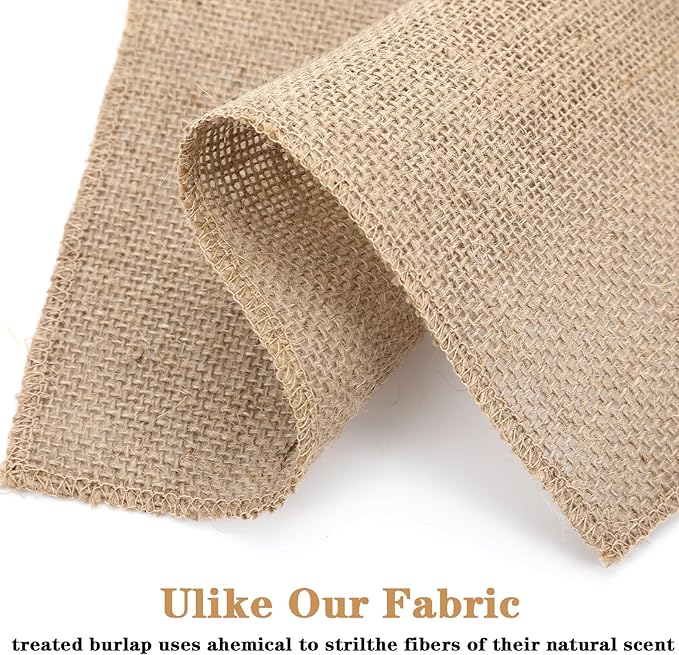 36 Pcs 12 x 12 Inches Burlap Squares - Natural Jute Fabric Placemats for Farmhouse, Wedding & Home Decor, Multipurpose Rustic Table Cover & Craft Supplies