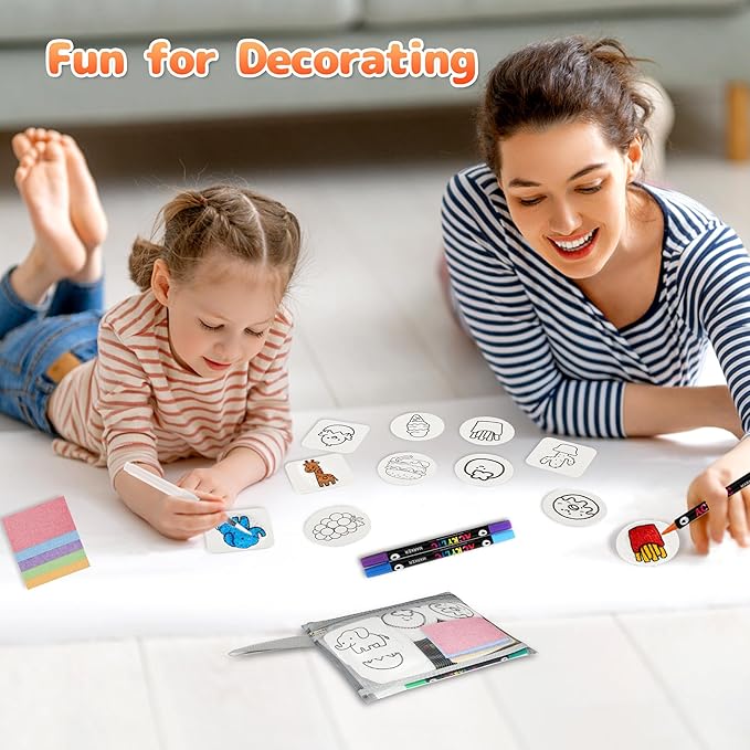 67pcs Magic Foam Texture Painting Kit,Magic Puffy Paint Include 30 Foam Texture Paper,24 Color Acrylic Puffy Markers,Aqua Puffs,aqua puffs for kids,Art Supplies for Kids,Creative Gifts for Christmas