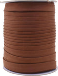 Mandala Crafts 55 Yards 5/8 Inch Brown Double Fold Bias Tape for Sewing - Bias Binding Tape for Quilting Binding, Hemming, Seam, and Fabric Piping