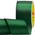 Double Face Forest Green Satin Ribbon 2 inch X 25 Yards Polyester Forest Green Ribbon for Gift Wrapping Very Suitable for Weddings Party Hair Bow Invitation Decorations and More