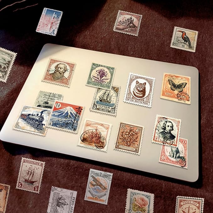 Vintage Scrapbook Stickers Set, Retro Stickers for Bullet Journal, Antique Looking Sticker for Junk Journal Collage Album (Memory Stamp 100pcs)