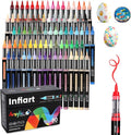80 Colors Acrylic Paint Markers Brush Tip, Automatic Ink Control Acrylic Paint Pens Waterproof Acrylic Markers Set for Christmas Decorations, Stone, Wood, Glass, DIY & Art Supplies