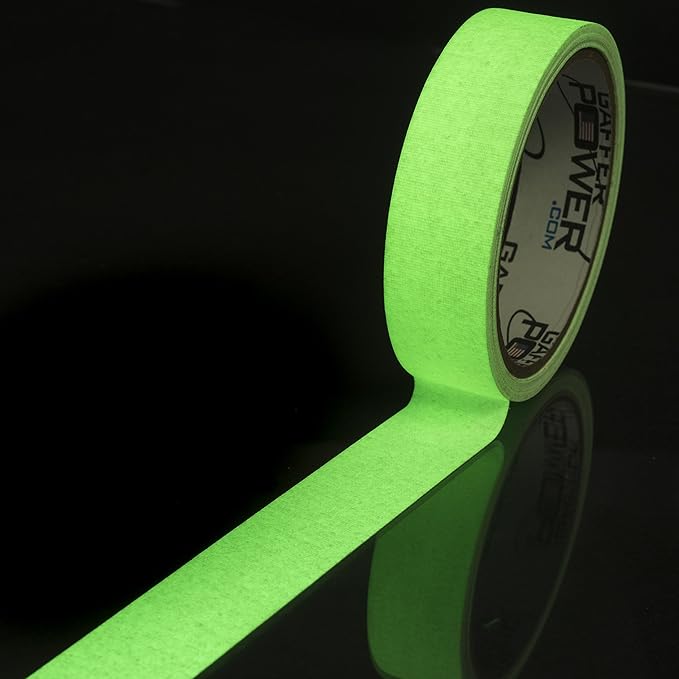 Glow Tape | Glow in The Dark Gaffers Tape | Neon Fluorescent | Luminous Reflective Tape | Waterproof | High Visibility for Theatres, Staged & Dark Areas |