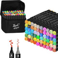 Alcohol Markers,60 Colors Dual Tip Art Marker,Drawing Sketching Coloring Artist Pens and Underlining,Art Markers for Adults Drawing Marker Coloring Painting Perfect with Broad and Fine Tips for Adult