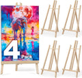 4 Pack 16 Inch Wooden Easel Stand, Portable A-Frame Tabletop Display Easel for Painting, Canvas, Signs,Photos, Art Easel for Students, Beginners, Artists - Compact & Lightweight