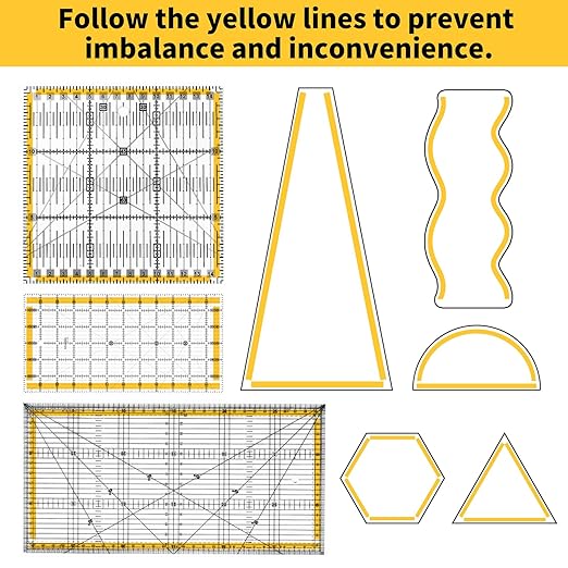 Ruler Grips, Transparent Quilting Rulers, Non-Slip Silicone Ruler Rings, Quilt Template Grips with Strong Adhesive (Strip, 10PCS)