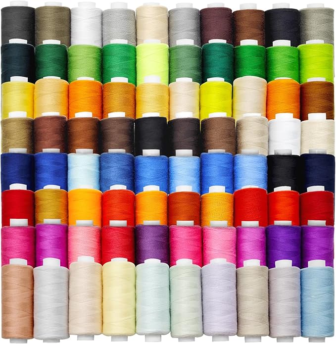 80 Spools All Purpose Sewing Thread 400 Yards, Assorted Colors,Polyester Threads for Sewing Machine, Sewing Machine Supplies for Beginners, Hand Stitching, Quilting, Serger