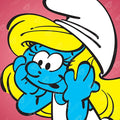 DIAMOND ART CLUB Smurfette Diamond Painting Kit, Fun DIY Crafts for Adults, Round Diamond Art Canvas, 9" x 9"