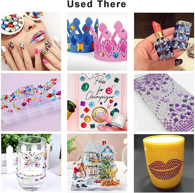 Gem Stickers for Crafts – 1200+ Self Adhesive Rhinestone Jewel Stickers in Assorted Shapes & Colors, Bling Gems for Scrapbooking, Nail Art, Face & DIY Decorations