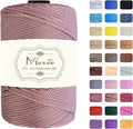 Maxee Premium Polyester Macrame Cord 3 mm × 218 yd,3mm 100% Polypropylene Macrame Cord,Ideal for Crochet, Wall Hangers, Bags, Rugs & DIY Crafts(Deep Powder)