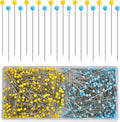 500PCS Straight Pins, Glass Head Sewing Pins, 1.75IN Corsage Pin, Quilting Pins for Fabric, Wedding Bouquets, Jewelry DIY Decoration, Sewing Pin Crafts