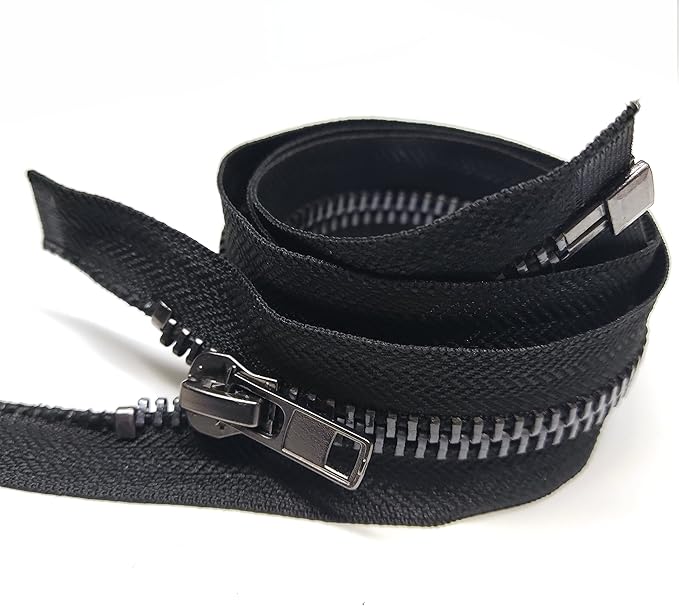 Leekayer 36 Inch Metal Zippers for Sewing Crafts #10 Separating Jacket Zipper Black Nickel 91.4 cm Replacement Zipper for DIY Handmade Repair Coats Dress Bag Vest Heavy Duty
