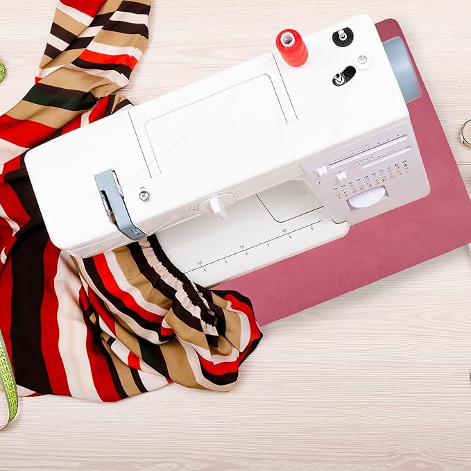 QEES Sewing Mat, Medium, Red - Premium Rubber Mat for Sewing Machine, Reduces Vibrations & Slipping for Women Sewing Enthusiast