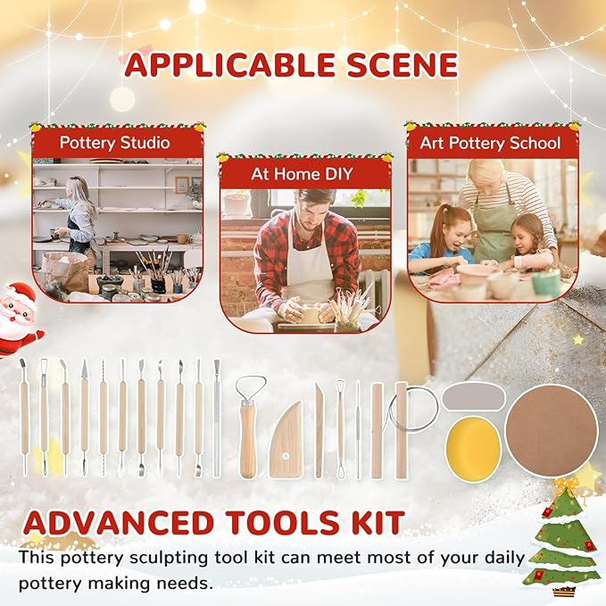 Bonoutil Pottery Wheel 11" Electric Ceramic Forming Machine LCD & Foot Pedal Control 20lbs Capacity Clay Art Sculpting Tools Kit at Home Pottery Wheels for Adults Beginners