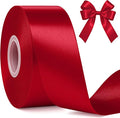 Fullive 1 1/2 Inch Ribbon for Gift Wrapping, 30Yards Wine Red Christmas Tree Ribbon, Polyester Ribbons for Flower Bouquet for Wedding Christmas Decoration DIY Bows Wrapping Bouquet Floral Arrangements