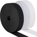 3/4 Inch Elastic Band High Elasticity Knit for Wigs Hair Bonnet Sewing, 2ROLLS(Black 5 Yard, White 5 Yard)