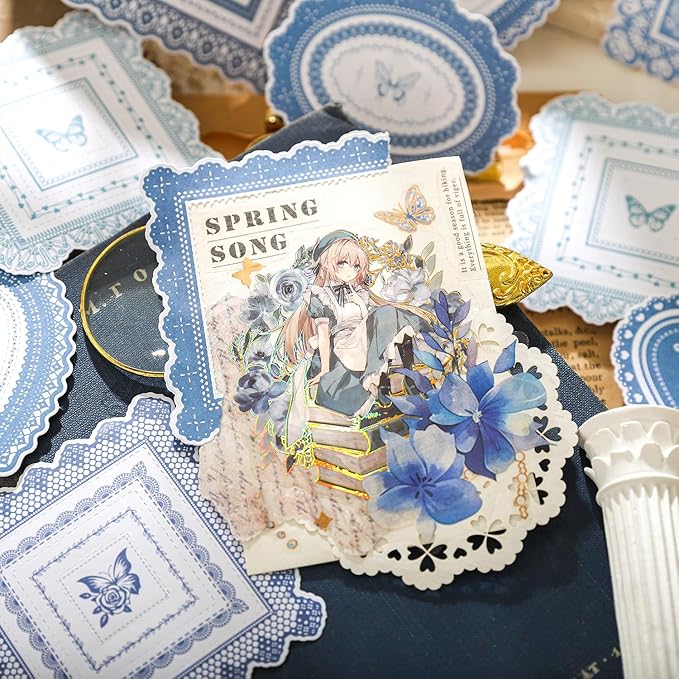 Alideco 120pcs Scrapbook Stickers Vintage Floral Lace Border Scrapbooking Junk Journal Crafts Embelishment Decoration Stickers (leisiwuyu)