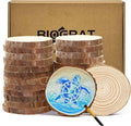 Wood Slices Wooden Discs for Crafts 3.1-3.5 Inch, 22 Pcs