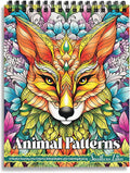 SOUTHERN LOTUS Animal Patterns Spiral Coloring Book Wirebound Hardcover Papers With Relaxing Animals Mandala Drawings Color Pages For Adults Women Seniors Mindfulness Relaxation Anxiety Relief