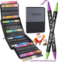 100 Colors Acrylic Paint Markers Waterproof Dual Tip Acrylic Paint Pens with Brush & Fine Tip Professional Marker Set Scrapbook Markers for Paper Rock Wood Fabric Glass Ceramic and DIY Crafts
