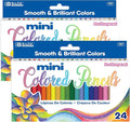 BAZIC Products Colored Pencils 24 Color, Mini Coloring Pencil Set Soft Core, for Art Drawing Sketching, Gift for Artist Adult (24/Pack), 2-Packs