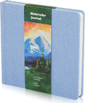 Dispowreath 5.5 x 5.5 in Watercolor Sketchbook Journal Square Watercolor Notebook Cold Press 140lb 300gsm Cotton Paper 48 Pages Journals Notebook Paper Pads(Light Blue)