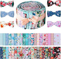 Tegeme 40 Pcs Jelly Fabric for Quilting, Japanese Cotton Patchwork Roll, Retro Floral Print Precut Fabric, Quilting Strips, 2.55 Inch Patchwork Roll for DIY Sewing Crafts (Fresh Style)