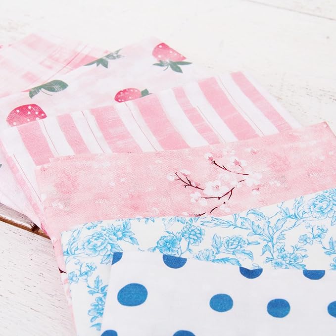 Threadart Exclusive 15 Fat Quarter Bundles - Baby Pastel Vintage Prints 100% Cotton Fabric - Premium 100% Cotton Quilting Fabric - No Duplicates - Full Size Fat Quarters 18"x21" - Baby Pastel