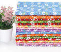 Kingdder 15 Pcs 20 x 20 Inch Cotton Fabric Floral Square Quilting Patchwork Flower Fabric Fat Quarter Colorful Printed Square Patchwork Fat Bundles for DIY Crafts Cloths Handmade Accessories Supplies