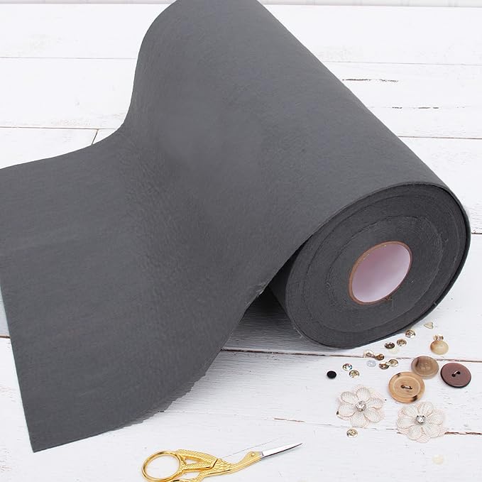 Threadart Premium Felt Roll - 12" x 10yd - Dk Grey | Soft Wool-Like Feel | 1.2mm Thick Fabric for DIY Crafts, Sewing, Crafting Projects | Compatible with Cricut Maker