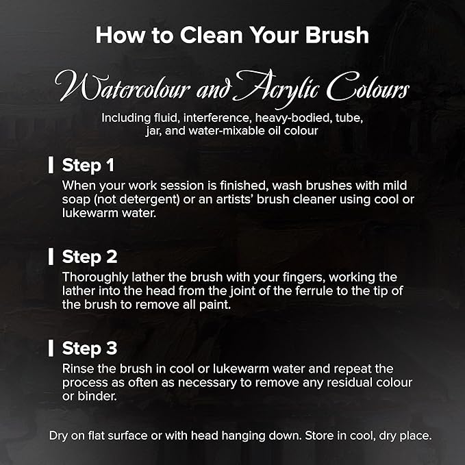 Silver Brush Limited 3000S-8 Black Velvet Round Paintbrush for Watercolor, Gouache, Inks, & Dyes, Size 8, Short Handle