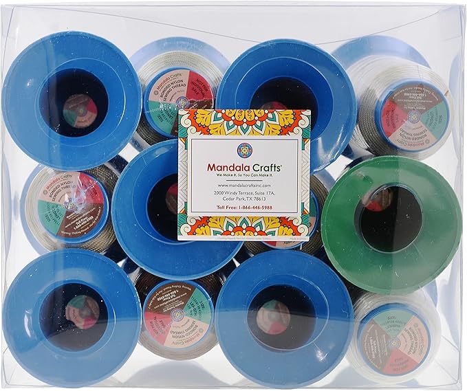 Mandala Crafts Size 138 420D T135 Bonded Nylon Thread - 12 Neutral Colors 1440 YDs Tex 135 Heavy Duty Sewing Threads for Leather, Jeans, Weaving, Outdoor Marine Upholstery