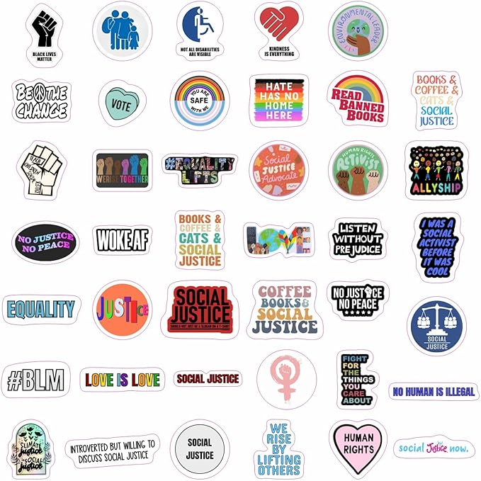 BulbaCraft Social Justice Stickers – Feminist, Black Lives Matter, Equality & Activism Decals – Waterproof Vinyl Stickers for Laptops, Water Bottles, Journals
