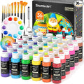 Shuttle Art Outdoor Acrylic Paint Set, 36 Colors 2oz/60ml Waterproof Acrylic Paint with 10 Brushes 1 Palette, Rich Pigmented Paints for Artists, Beginners on Rocks, Wood Crafts, Garden Statues