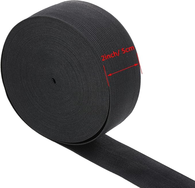 EBOOT 1 Pcs Elastic Spool (2 Inch X 11 Yard,Black)