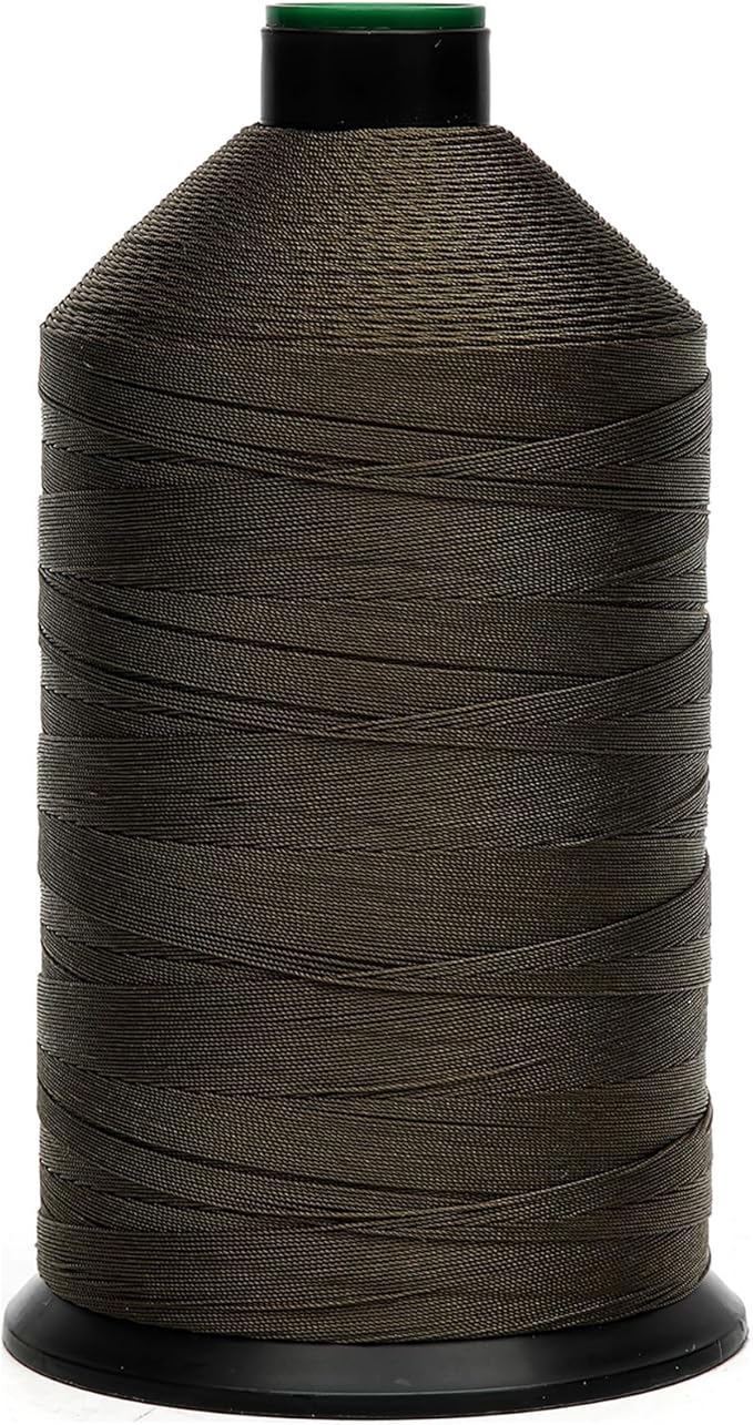 Extra Strong Bonded Nylon Thread #138 Tex135 – 16 OZ, 3000yds, Versatile Stitching Solution for Leather, Upholstery, Canvas Repair and More (Army Green)