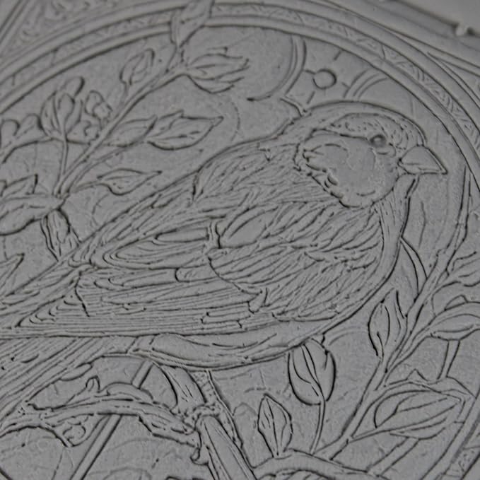 Goldfinch Clay Texture Roller (4") - Bird Set #02 - Embossing Pattern Roller for Polymer & Ceramic Clay, Pottery & Crafts