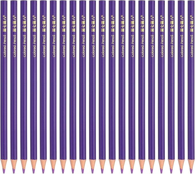 PATIKIL Purple Colored Pencils Set,20 Pcs Oil Color Pencils Wooden Coloring Drawing Pencil for Artists Art Painting