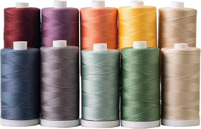 Connecting Threads 100% Cotton Thread Sets - 1200 Yard Spools (Set of 10 - Farmhouse)
